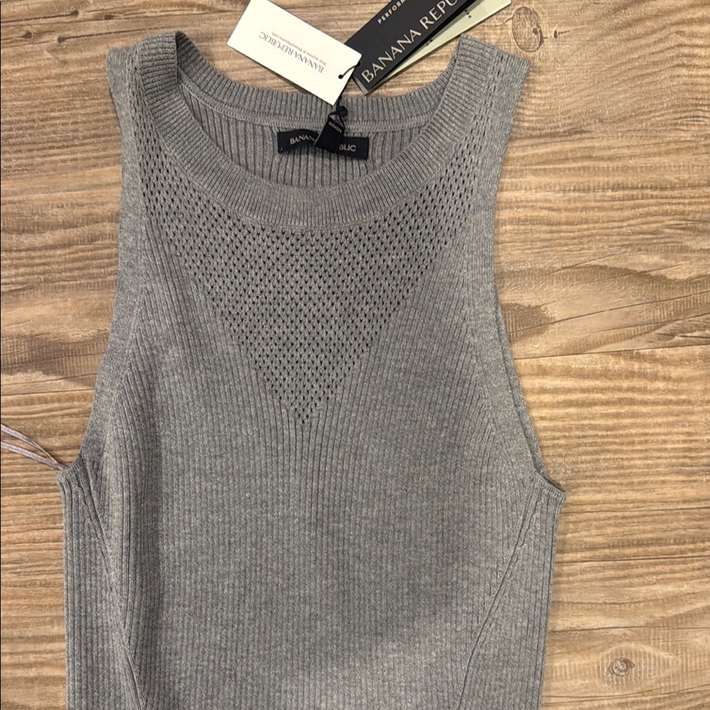 Banana Republic Gray Ribbed Midi Sweater Dress - Picture 4 of 4